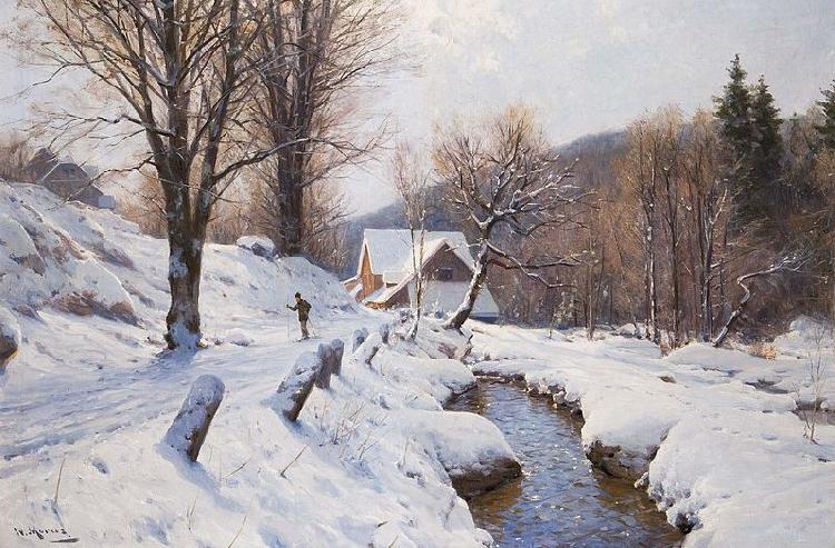 Walter Moras Romantische Winterlandschaft France oil painting art